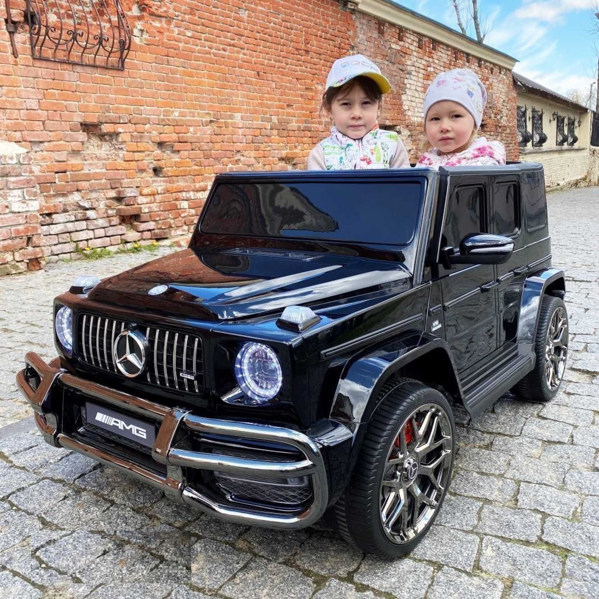 Masinuta electrica copii 2-8 ani Mercedes G63 200W 4x4, Roti Moi Black