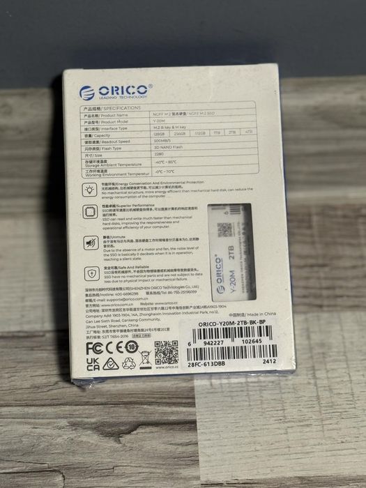 SSD M2/ORICO/2TB (2000GB) Чисто Ново