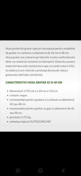 Husa gratar outdoorchef 420 480