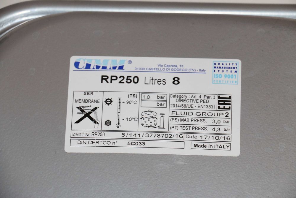 Vas expansiune CIMM RP 250 8L centrala termica Immergas Victrix EXA