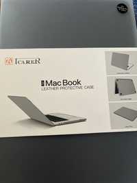 Husa piele naturala iCarer pentru MacBook Pro 14, culoare negru