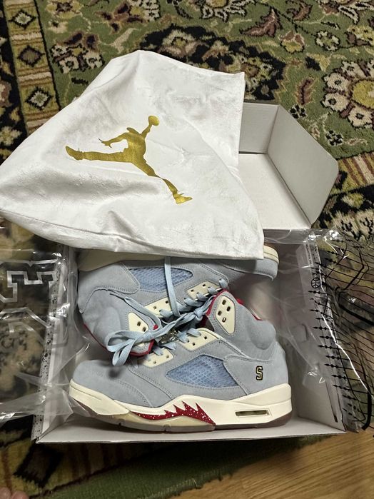 J5 Jordan 5 Retro Trophy Room Ice Blue Original/Real StockX/CheckCheck