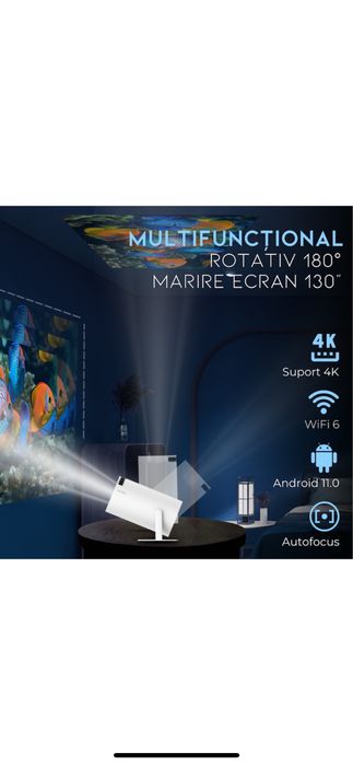 Videoproiector Portabil ISSORA Smart 4K Ultra HD Nou Sigilat !