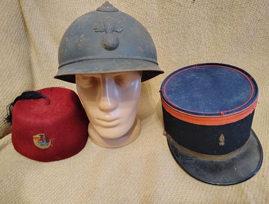 Pălării ww1 casca Adrian, chipiu ofiter sau fes algerian raritat