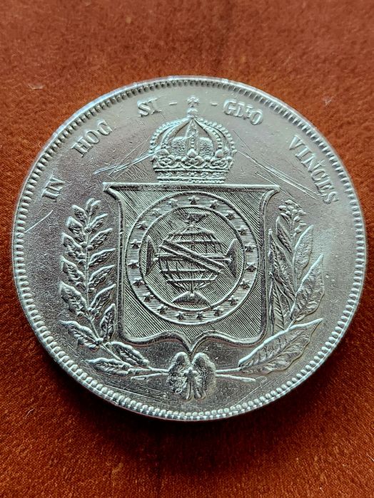 1000 Reis Brazilia 1863, Argint.