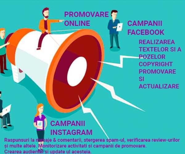 Servicii de promovare in social media, Facebook, Instagram si Linkedin