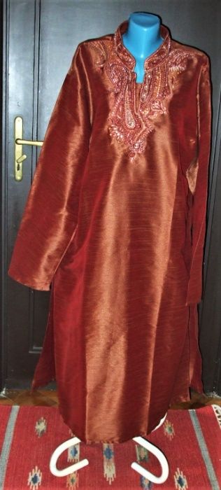 Tunică din tafta CĂRĂMIZIE_made in India_brand:”Royal Line”