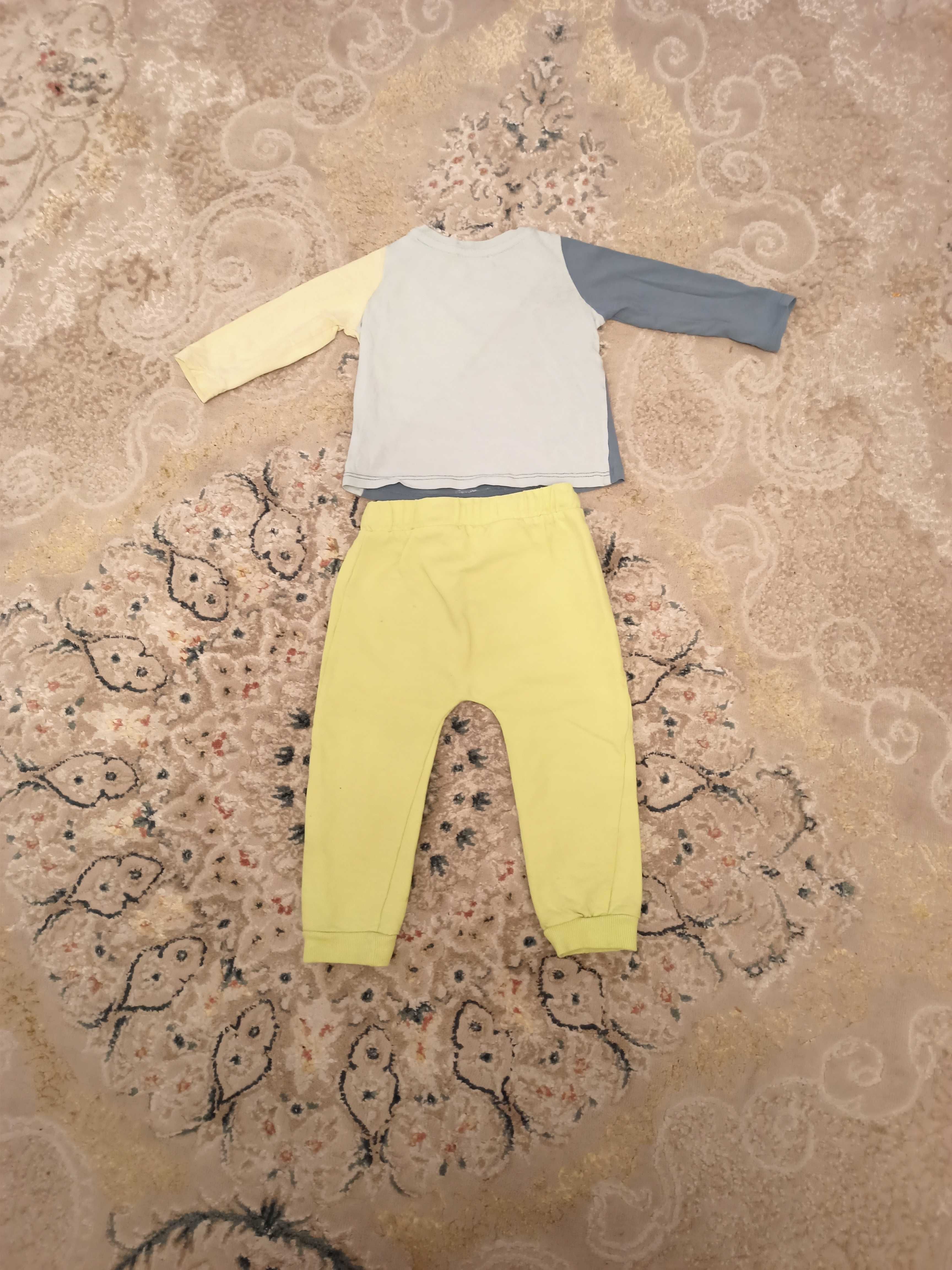 Bluza Du Pareil au même si pantaloni verzi bebelus 80 cm, 18 luni