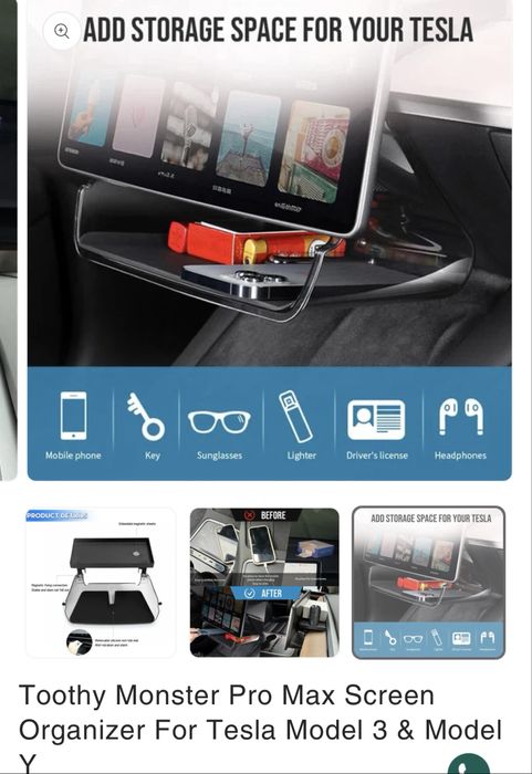 Organizator bord profesional Tesla 3 & Y! Toothy Monster Pro! Nou!