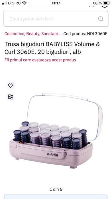 Teusa bigudiuri electrice BABYLISS alb