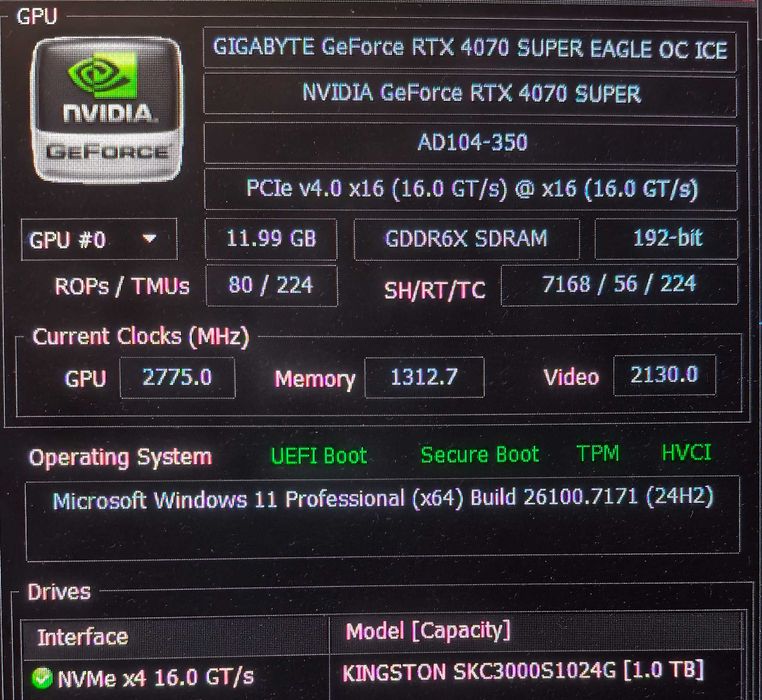 Gigabyte GeForce RTX 4070 SUPER EAGLE OC ICE 12GB