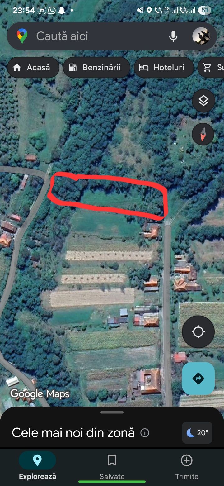 Teren intravilan 2500 mp la sat