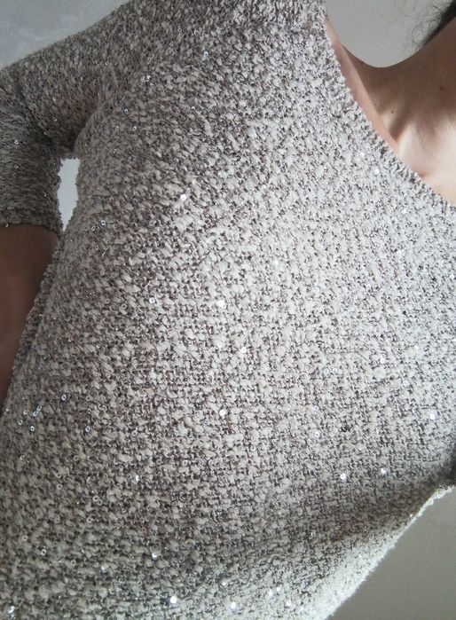 Bluza Zara Knit masura M stralucitoare cu paiete de seara de ocazie