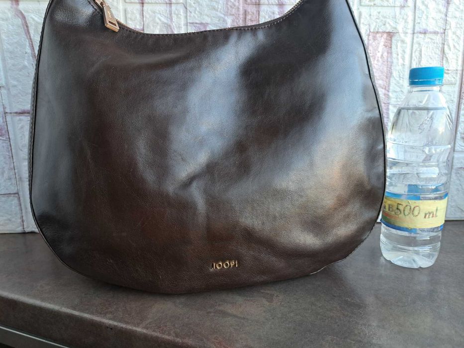 дамска чанта,Joop кафява кожена торба-естествена кожа