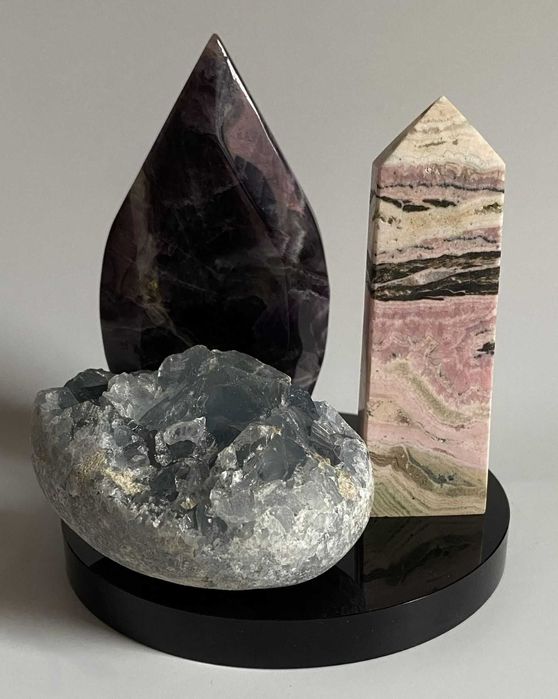 Decor Cristale - Ametist&Celestina&Rodocrozit -Set Cristale