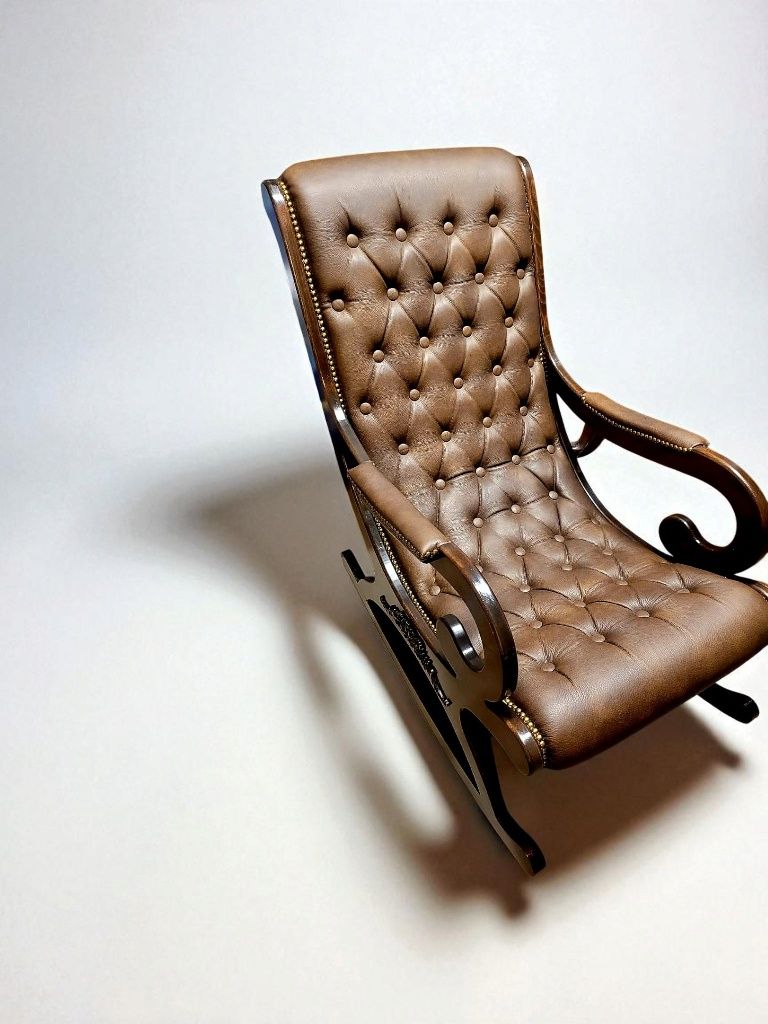 Balansoar stil Chesterfield NOU din piele italiana(leagan, fotoliu)