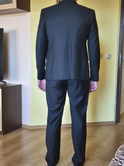 Черен костюм Franco Riveiro 120's  Woolmark