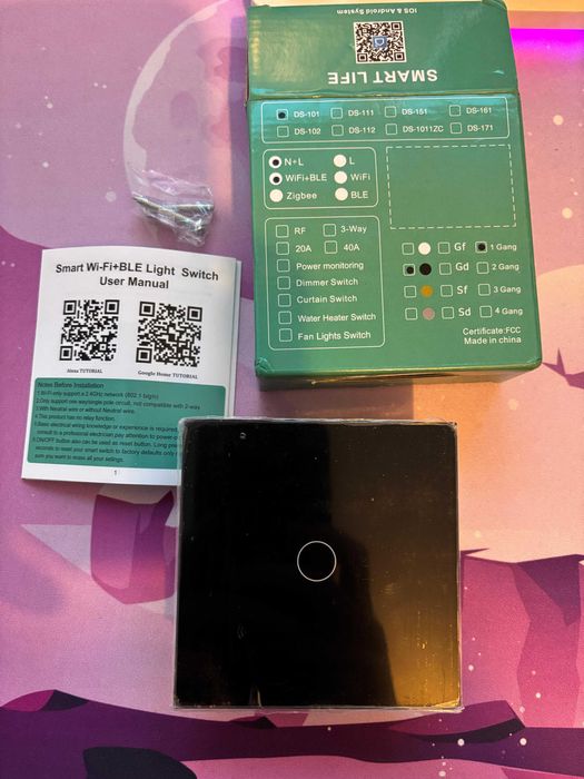 Intrerupator smart cu touch, Wi-Fi, Control vocal