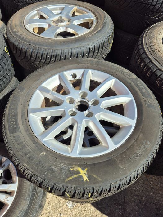 ROTI Jante Anvelope 225/55/16 - 5x112 16'' OEM AUDI A4 Michelin ALPIN