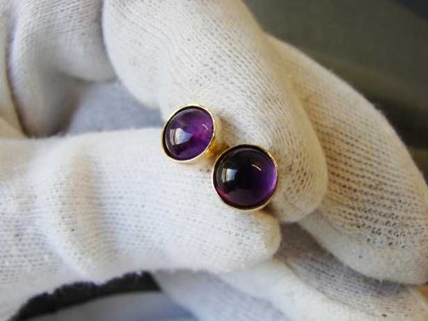 Cercei Aur 14K Cu Amethyst African Ametist Unicat