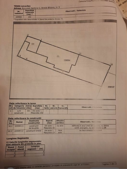 Casa demolabila 69 mpc Bucuresti-Colentina-Fundeni
