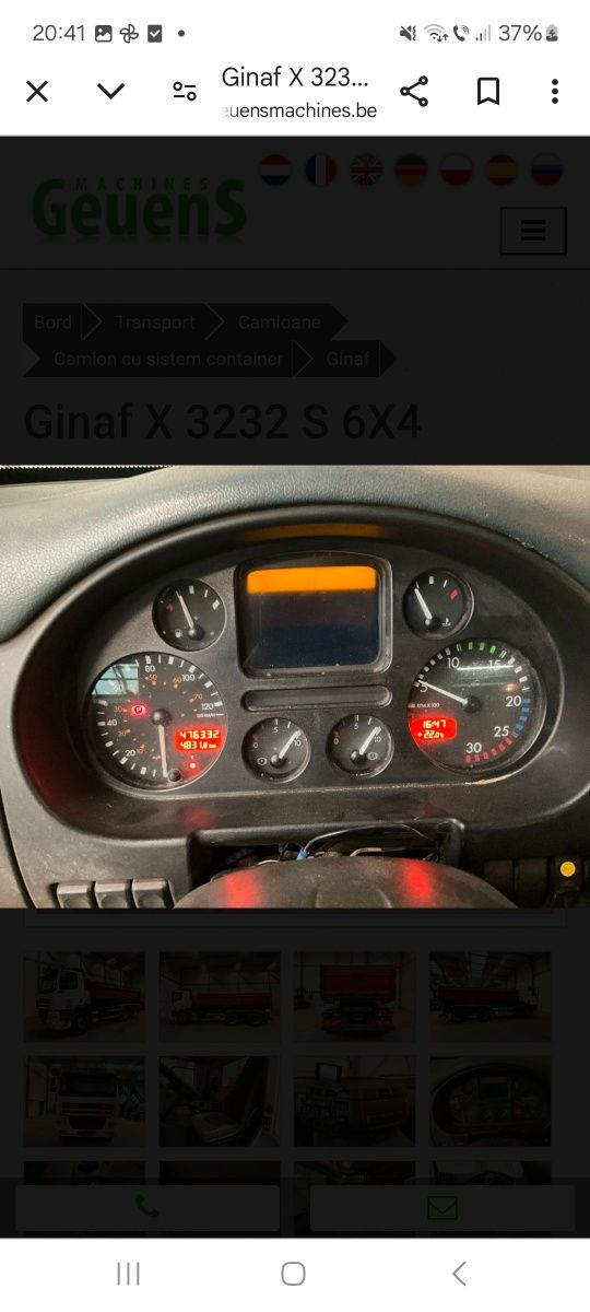 Basculanta 6x4 cu sistem abrollkipper daf variante dumper excavator bu