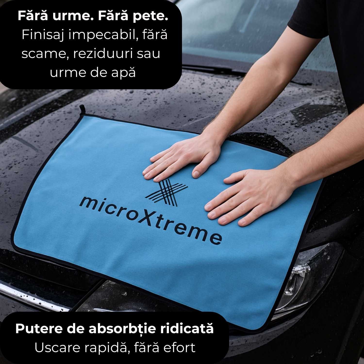 Prosop Uscare Auto XL 90x70 cm, microXtreme, Microfibră Twisted Loop