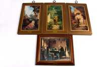 Set 4 tablouri CARL SPITZWEG, litografii de colectie vintage inramate