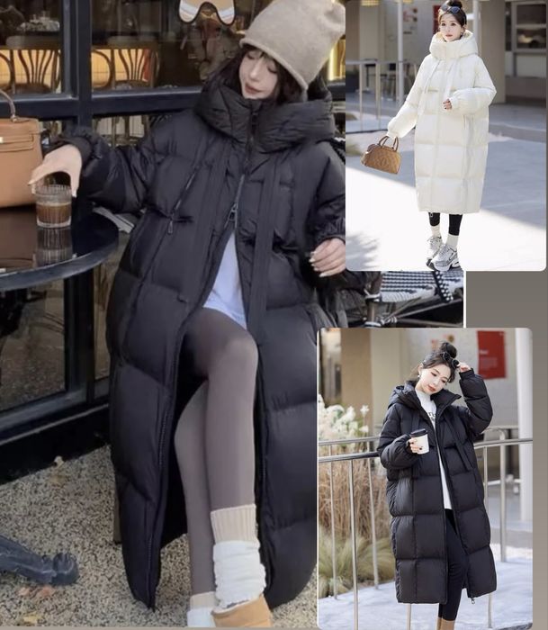 Пуховик-одеяло, куртка , белая , черная , размеры S-2XL