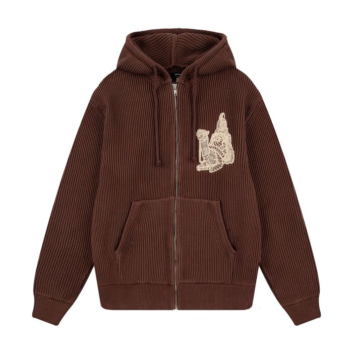 derschutze brown zip up hoodie кафяво худи