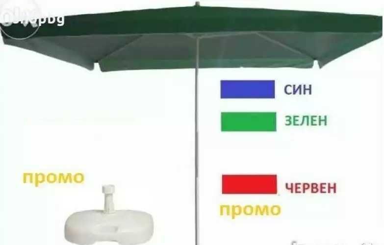Градински чадър, квадратен - усилен удебелен плат  + калъф
