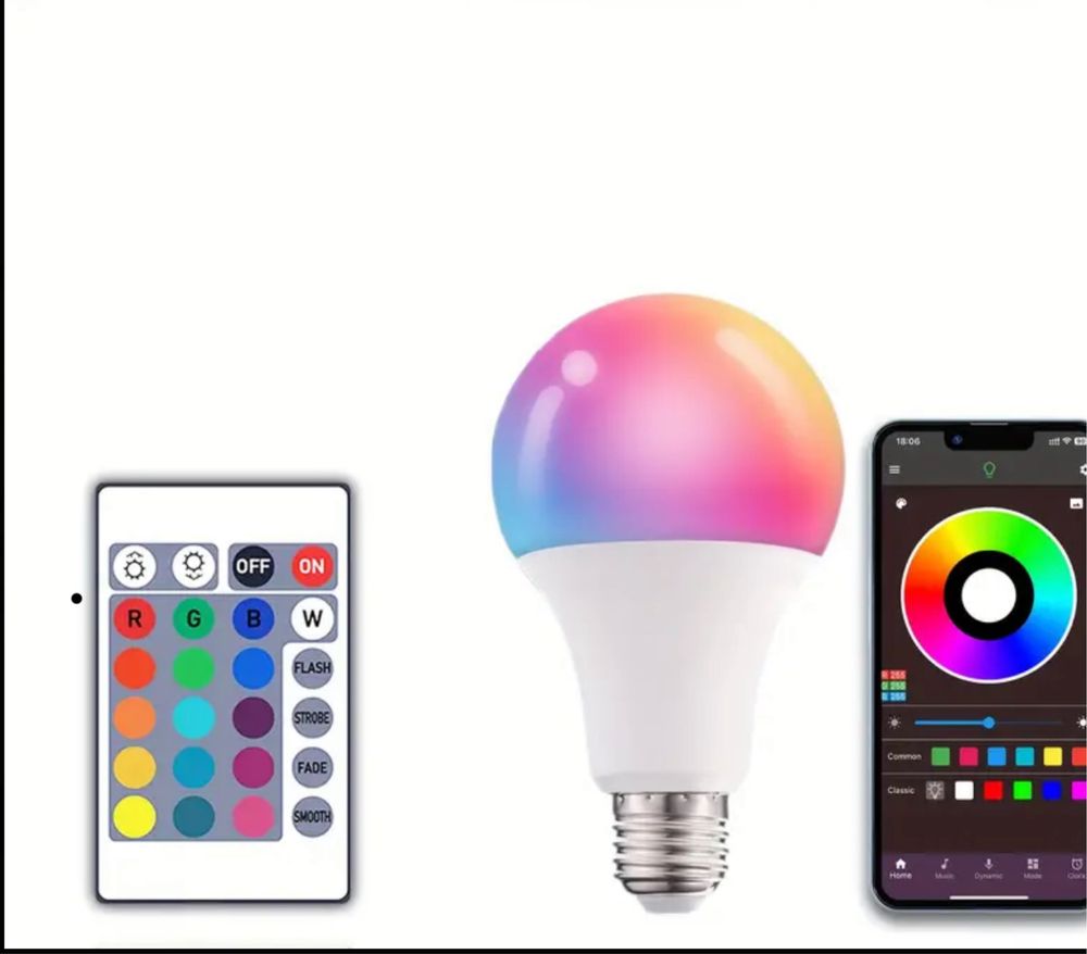 Bec LED, rgb, cu aplicatie pe telefon si jocuri de lumini