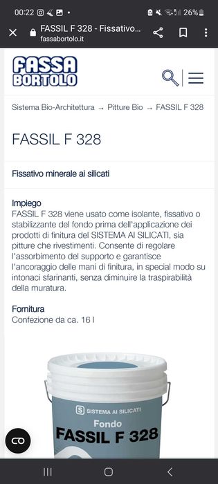 Tencuiala decorativa.Acoperire cu silicați FASSABortFASSIL R336