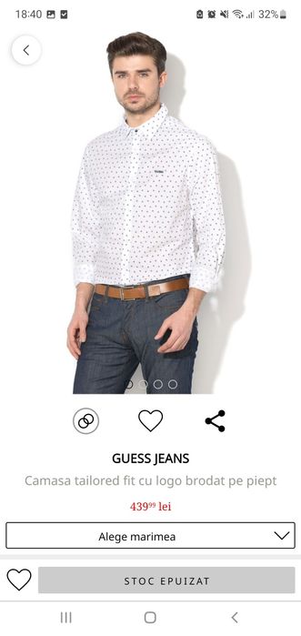 Camasa barbat Guess slim Fit Noua marime M ( merge si S)