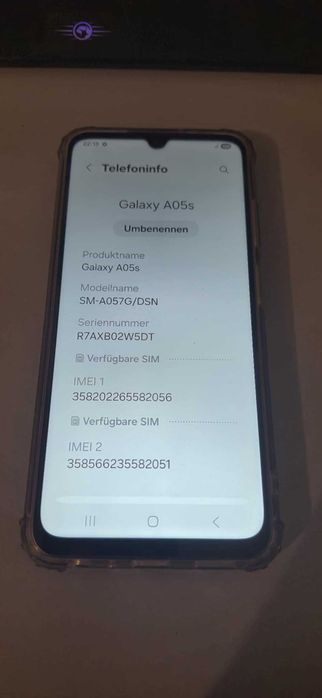 Samsung A05S  cu husa si incarcator