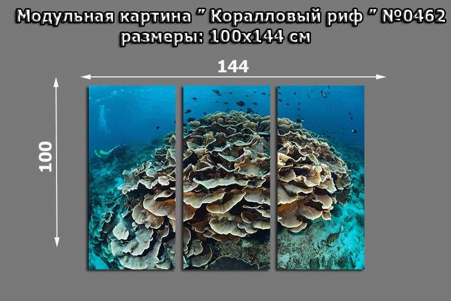 Модульная картина "Коралловый риф" размер 54*78 см ХОЛСТ подарок