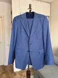 Costum barbati Vitale Barberis Canonico albastru dungi albe 48