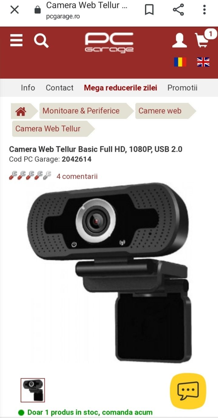 Vând camera web 1080p
