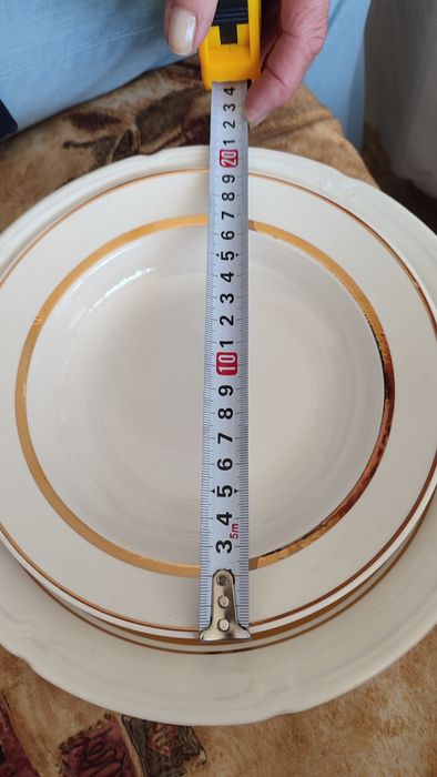 Порецланови чинии за хранене със златен кант