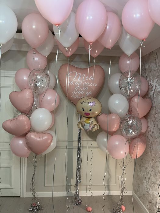 Оформление шарами на выписку