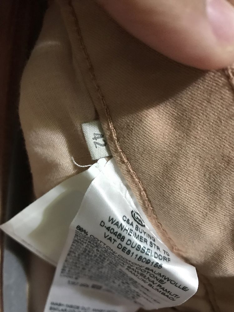 Pantaloni Blugi Jeans C&A crem nude, mar 42