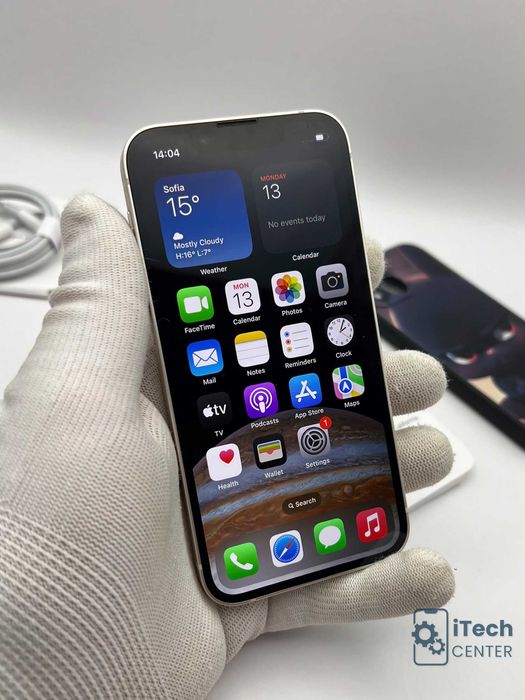 iPhone 13 mini, 256GB, White, 100% батерия, КАТО НОВ, 1г. ГАРАНЦИЯ!