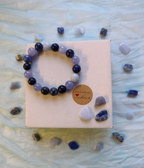 ЛЕЧЕБНА ГРИВНА от 3 вида полускъпоценни камъни. КОЛЕДА