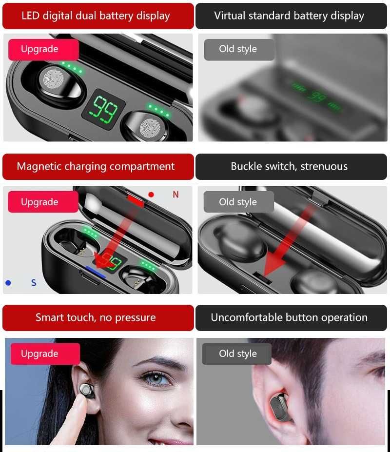 Безжични блутут слушалки, BLUETOOTH 5.1, HIFI HD SOUND