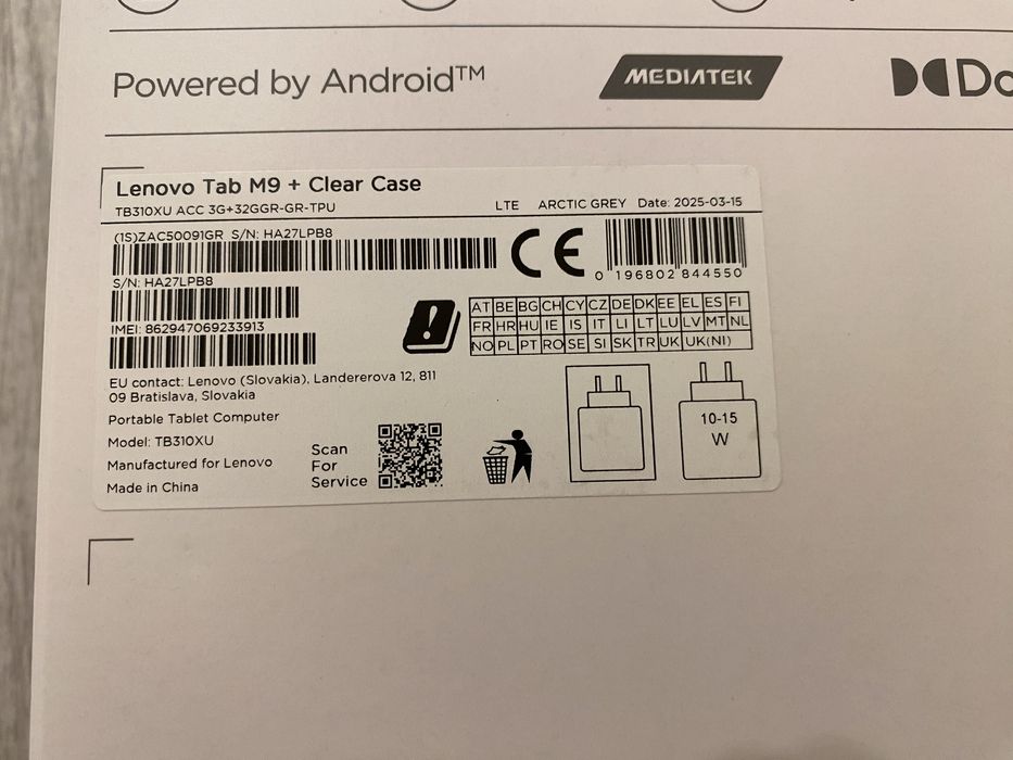 Tabletă Lenovo M9, 3GB RAM / 32GB stocare, 4G