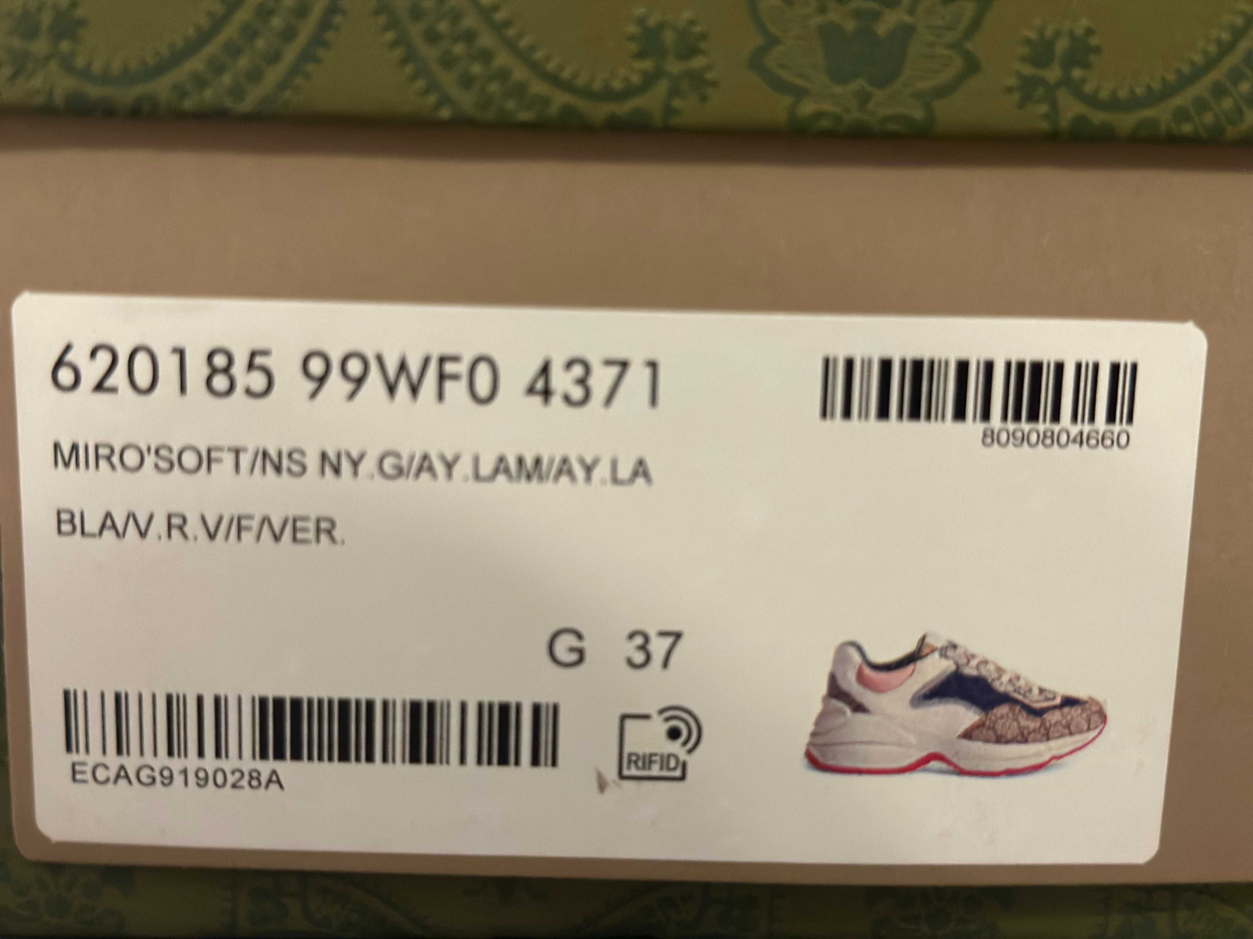 Gucci Rhyton Sneakers Pink & White, size 37