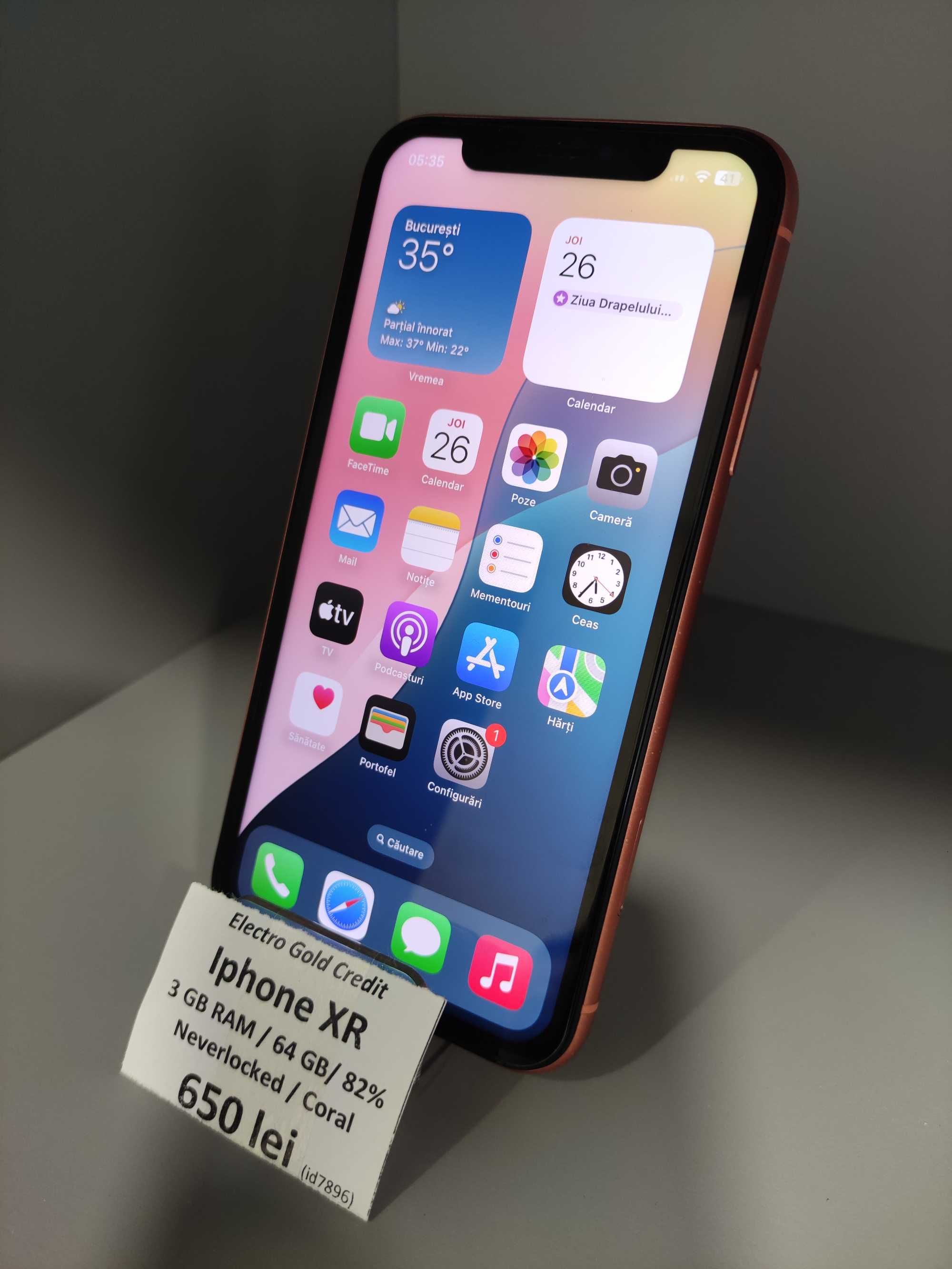Iphone XR 64GB Coral/Neverlocked/82% ID7896