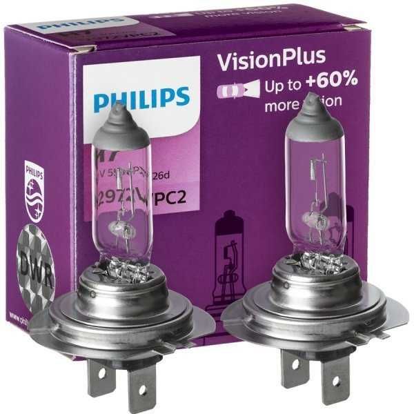 Халогенни крушки PHILIPS VISION PLUS 60% H4, H7 к-т/2бр./
