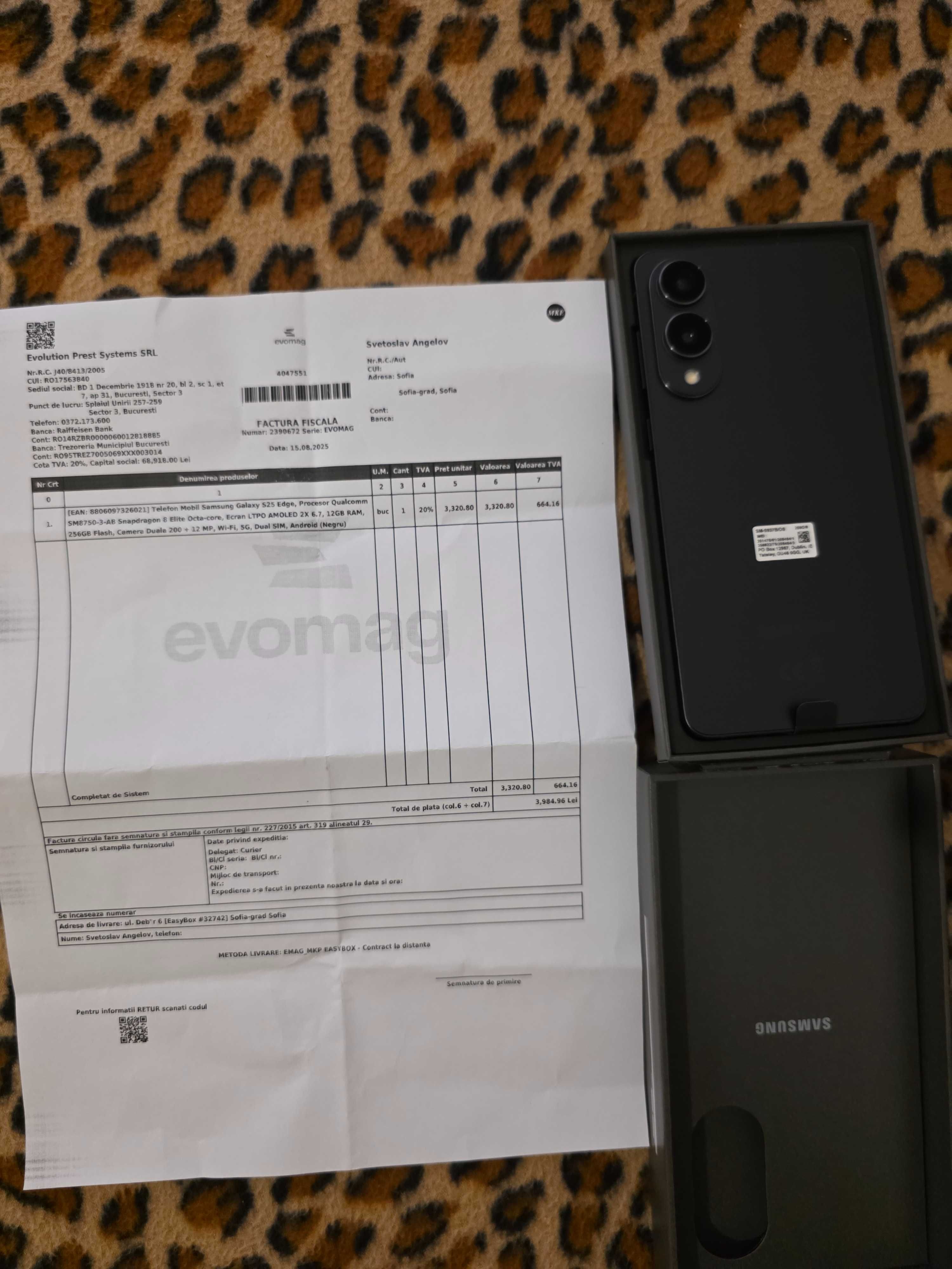 Samaung Galaxy s 25 edge 256GB, черен.