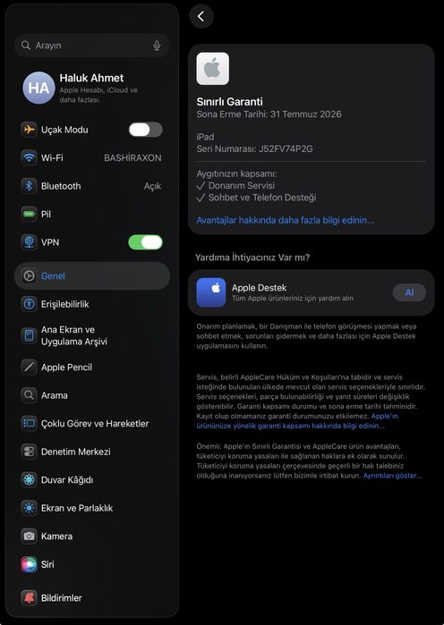 İpad 11 A 16 bionic chipli Siver Rangi
